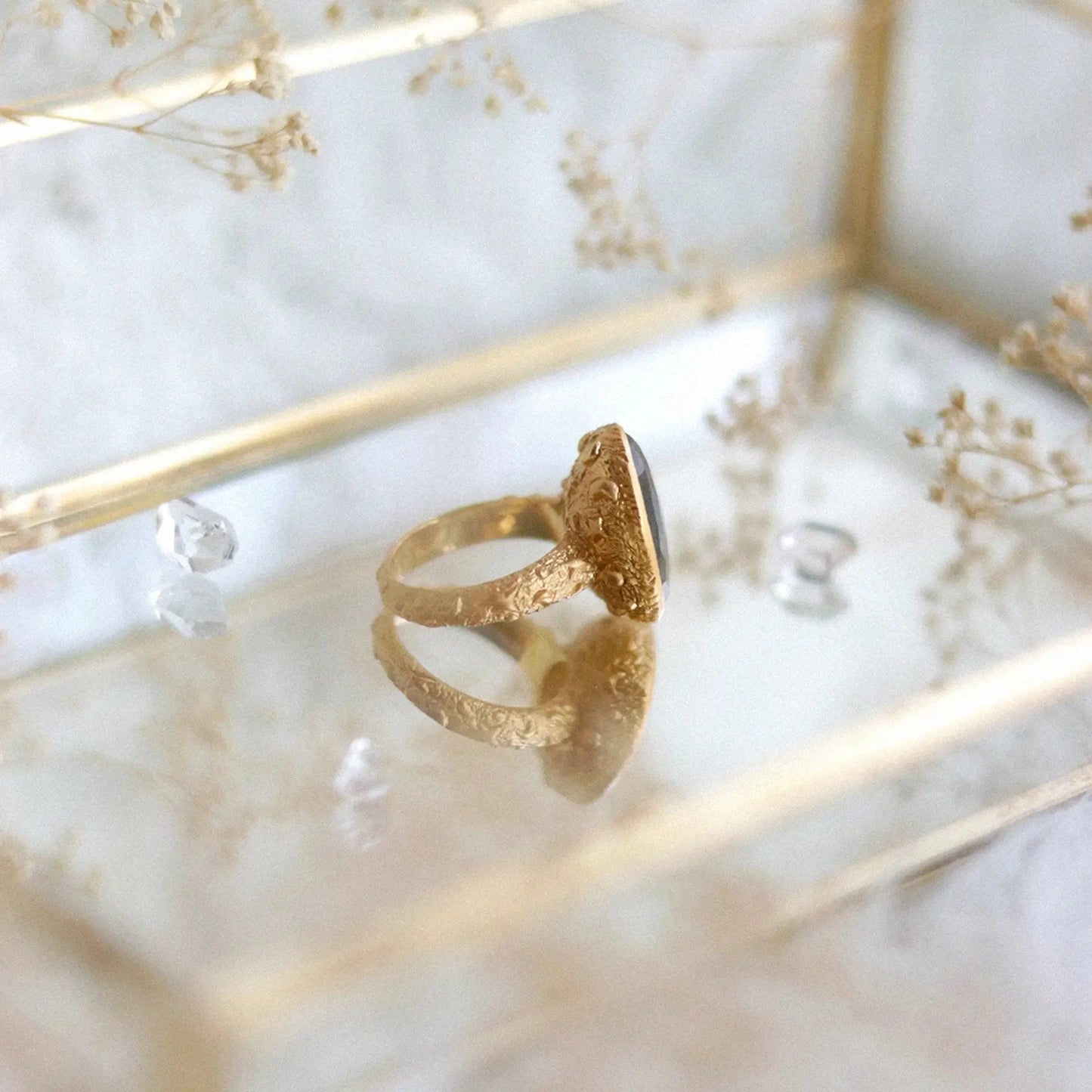 From Darkness to Light Ring • Labradorite