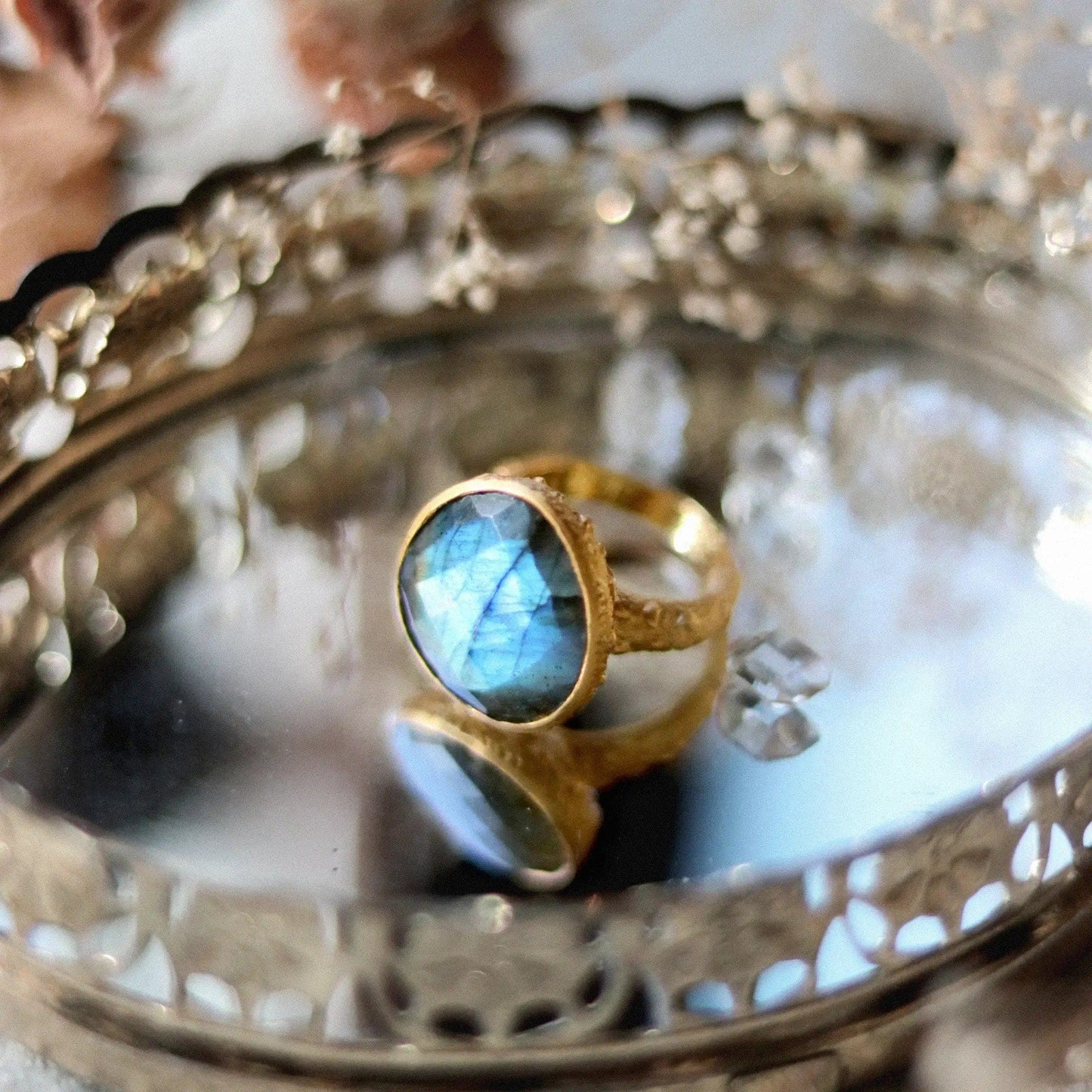 From Darkness to Light Ring • Labradorite
