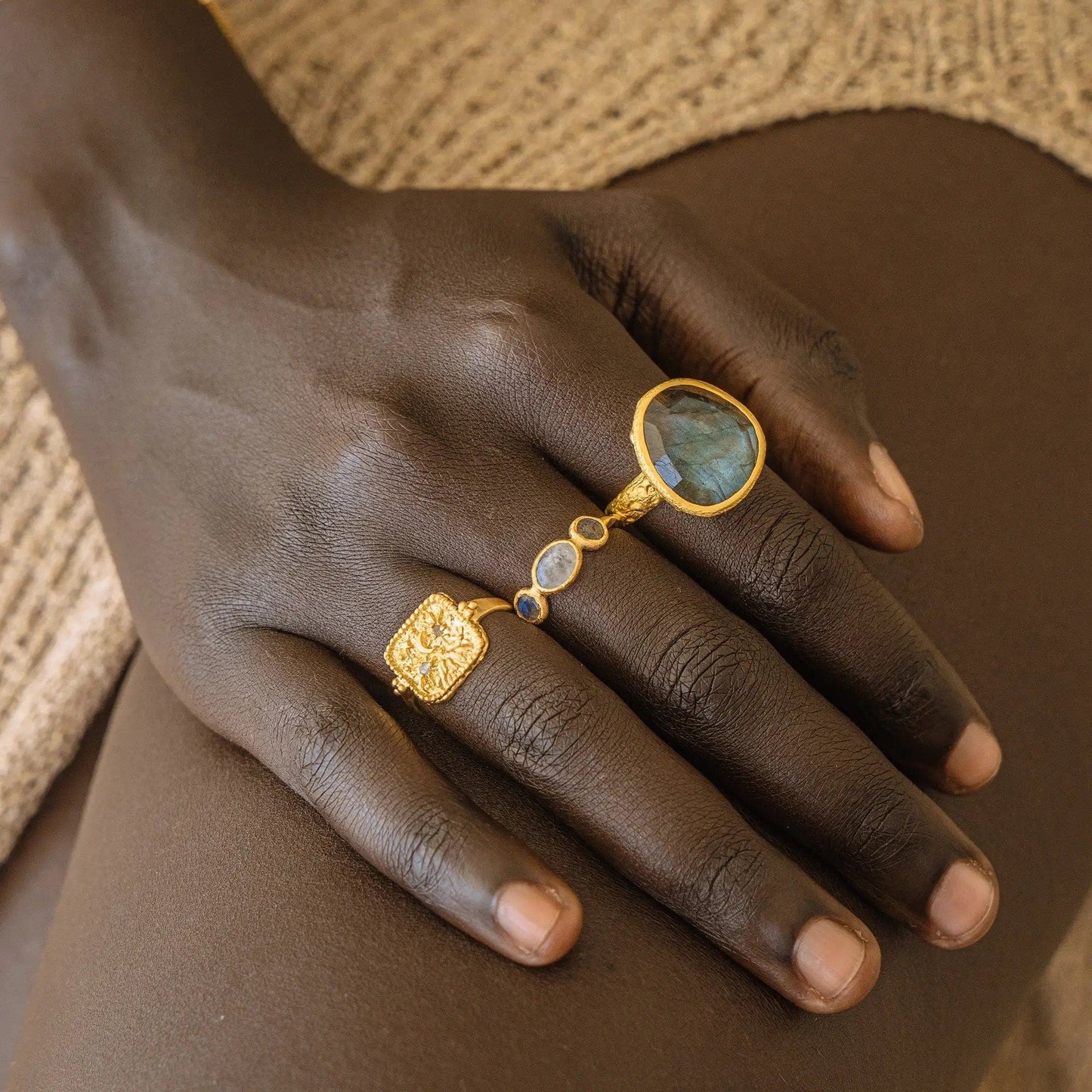From Darkness to Light Ring • Labradorite