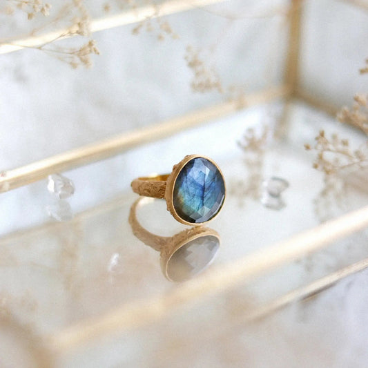 From Darkness to Light Ring • Labradorite