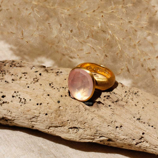 Om Namah Shivaya Ring • Rose Quartz